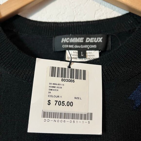 Homme Deux Comme Des Garcons Lightning Bolt Knit Sweater Men's Size Large NEW - Picture 4 of 8